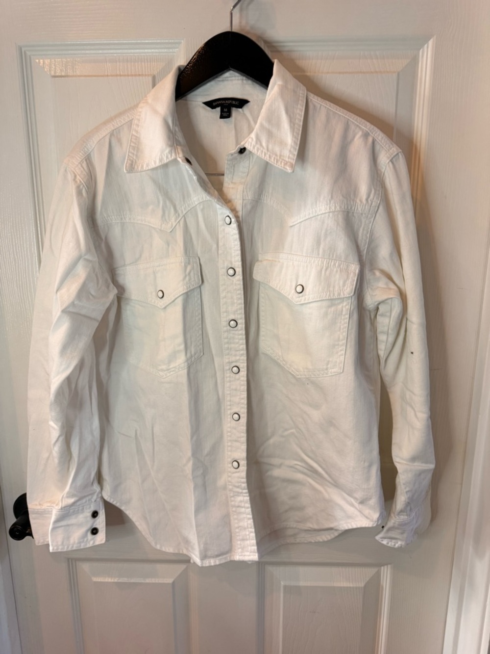 White Western-Style  Shirt - Size M
